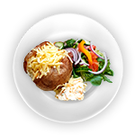 Baked Potatoes With Cheese & Coleslaw 